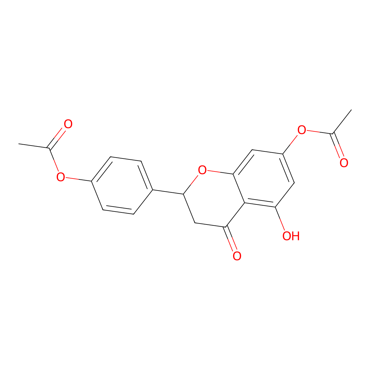 4-(7-Acetoxy-5-hydroxy-4-oxochroman-2-yl)phenyl acetate molecular structure, CAS 18196-13-9
