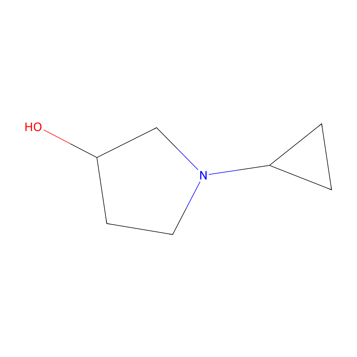 1-Cyclopropylpyrrolidin-3-ol molecular structure, CAS 181960-06-5