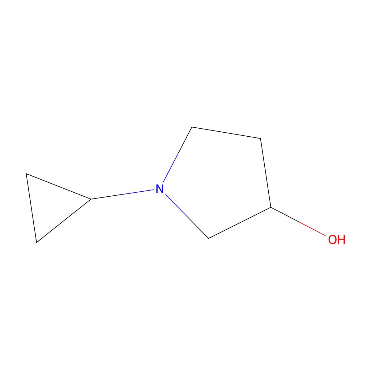 1-Cyclopropylpyrrolidin-3-ol molecular structure, CAS 181960-06-5