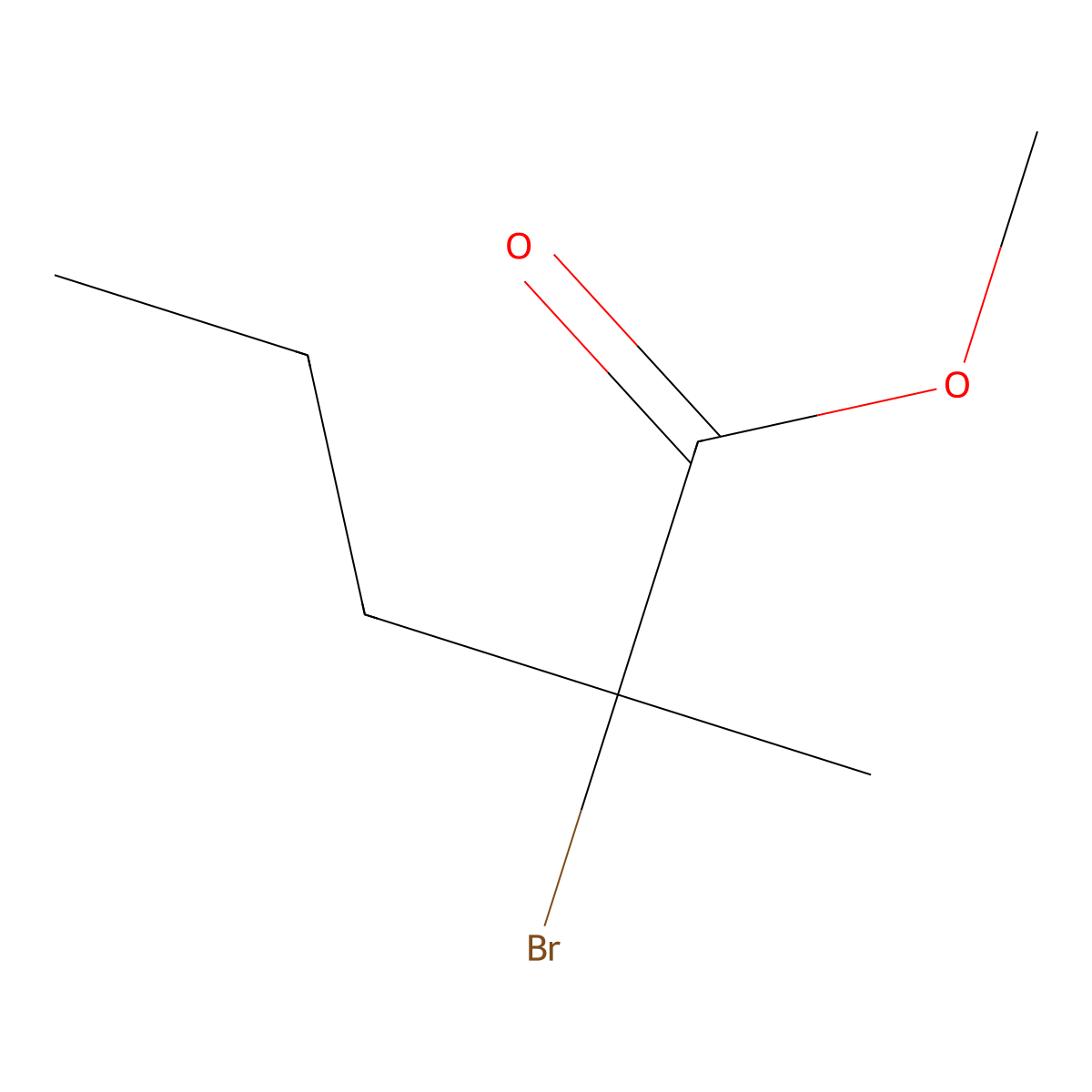 Methyl 2-bromo-2-methylpentanoate molecular structure, CAS 18197-70-1