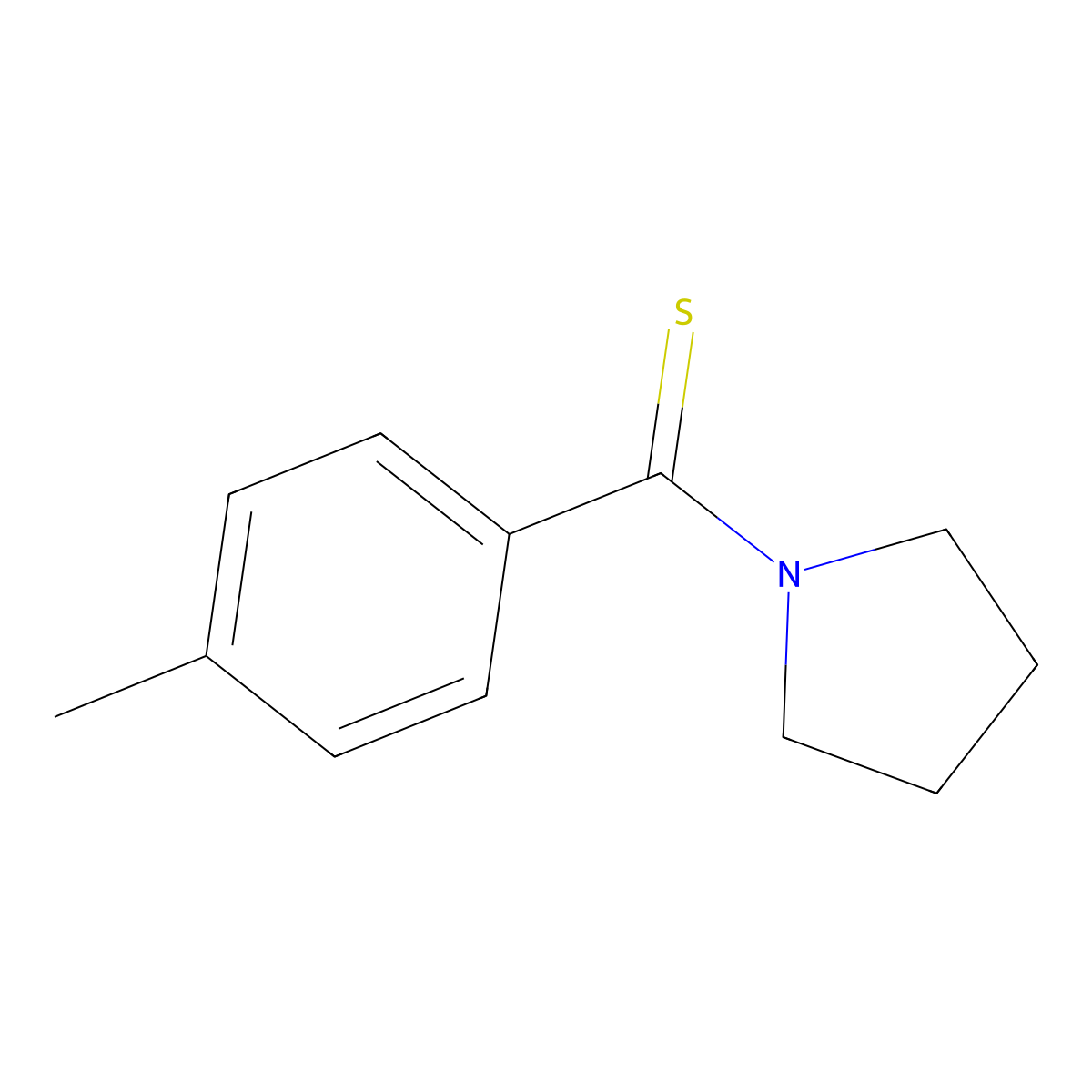 (4-Methylphenyl)(pyrrolidin-1-yl)methanethione molecular structure, CAS 181970-94-5