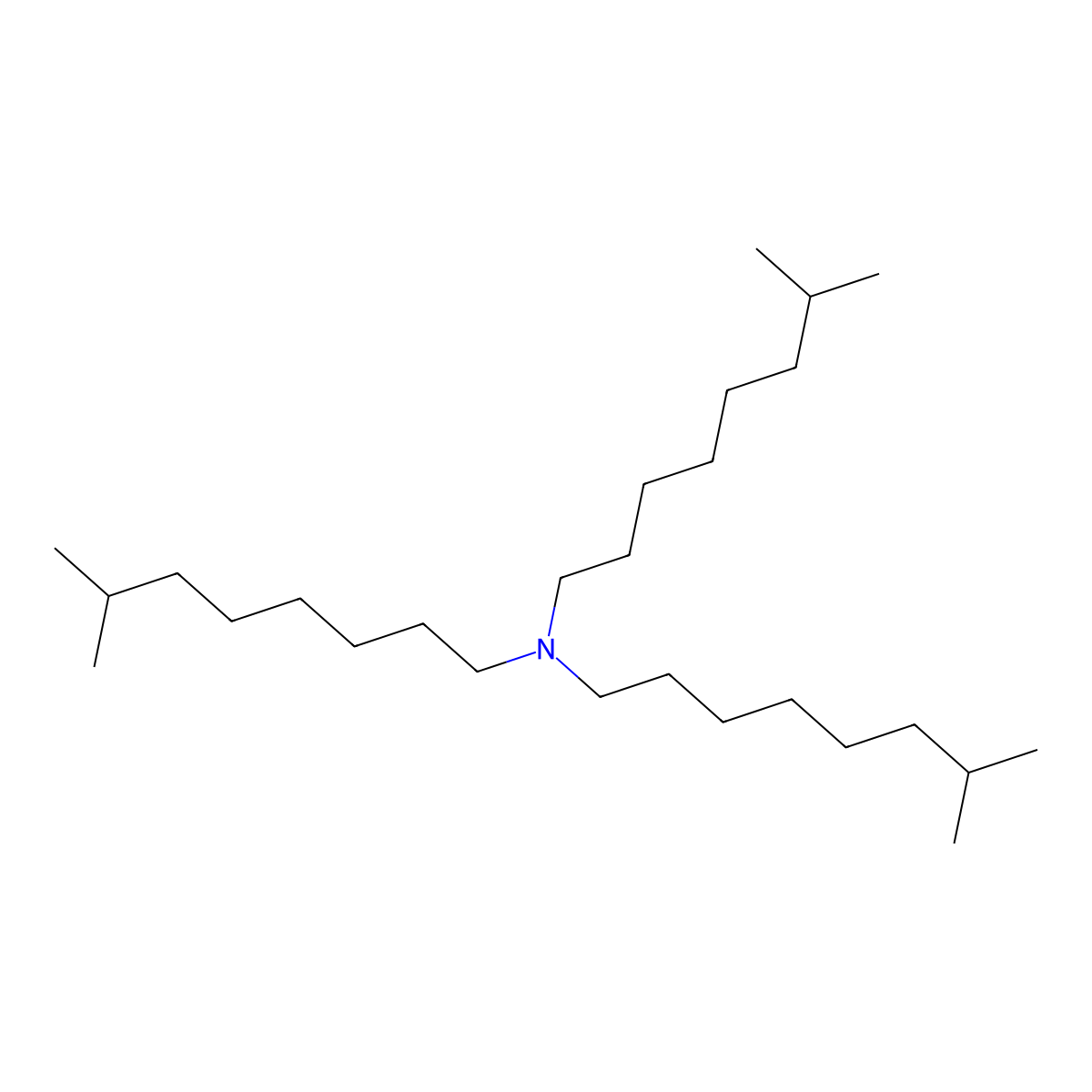 1-Octanamine, 7-methyl-N,N-bis(7-methyloctyl)- molecular structure, CAS 18198-40-8