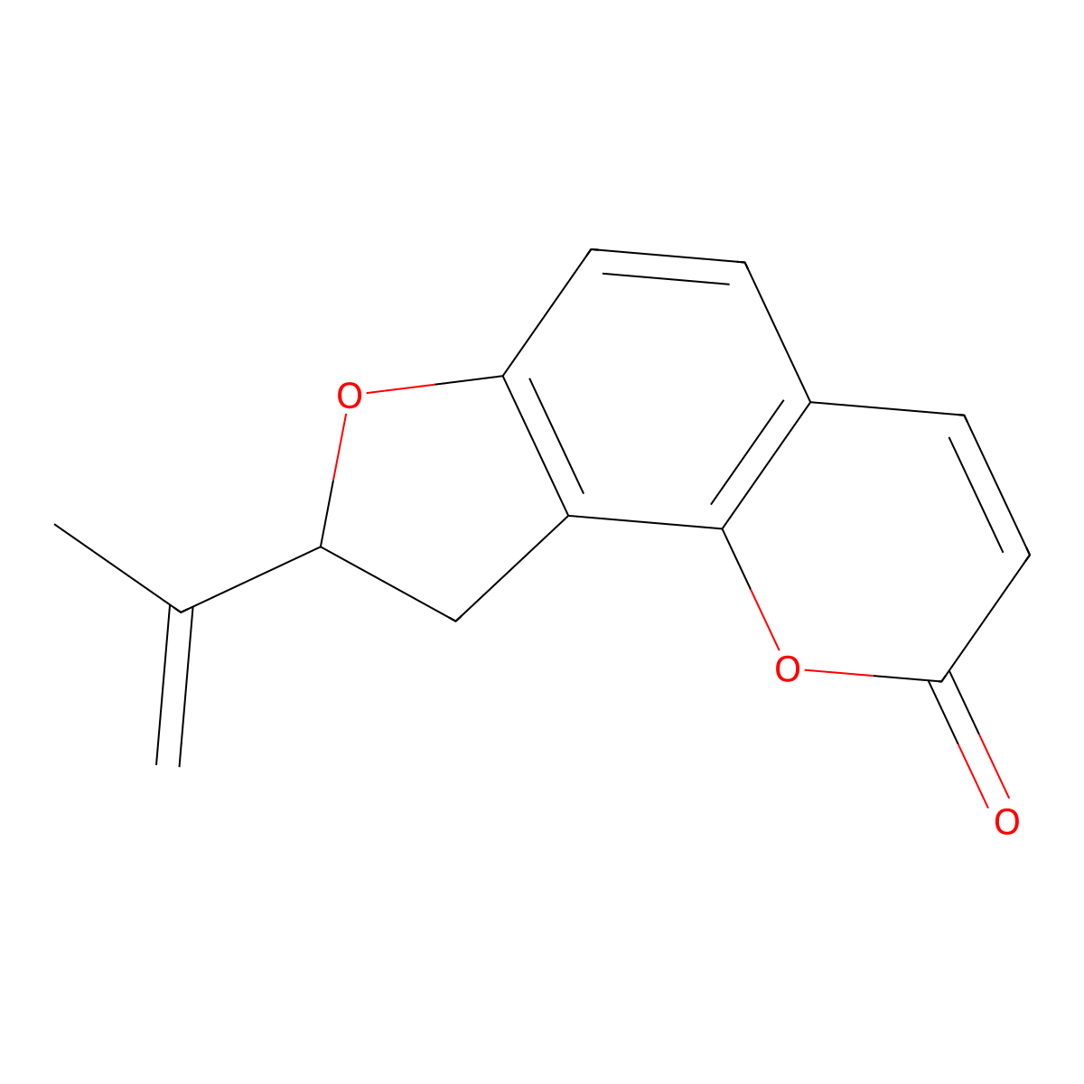 8-Prop-1-en-2-yl-8,9-dihydrofuro(2,3-h)chromen-2-one molecular structure, CAS 18199-64-9