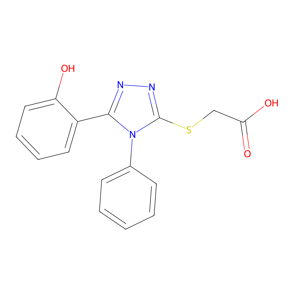 {[5-(2-hydroxyphenyl)-4-phenyl-4H-1,2,4-triazol-3-yl]sulfanyl}acetic acid molecular structure, CAS 18199-85-4