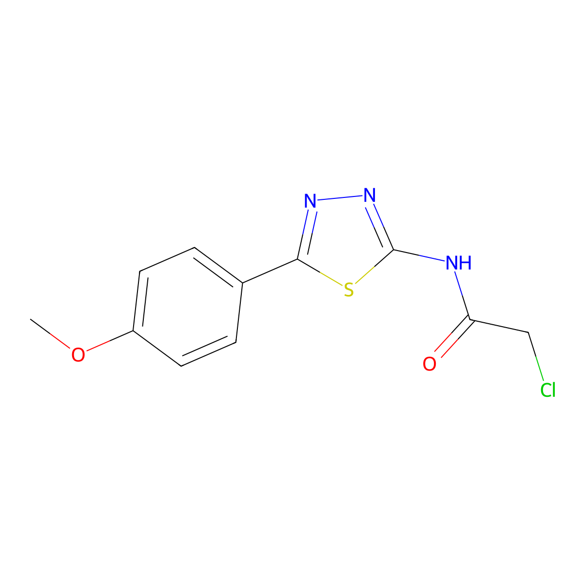 2-chloro-N-[5-(4-methoxyphenyl)-1,3,4-thiadiazol-2-yl]acetamide molecular structure, CAS 18199-99-0