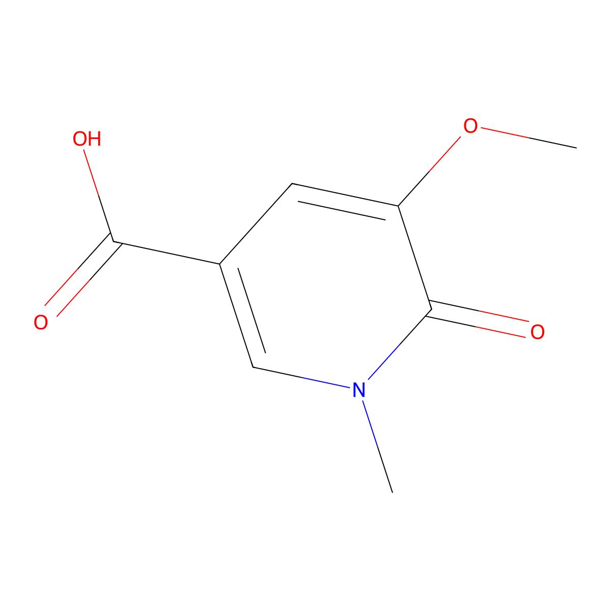 5-Methoxy-1-methyl-6-oxo-1,6-dihydropyridine-3-carboxylic acid molecular structure, CAS 181996-77-0