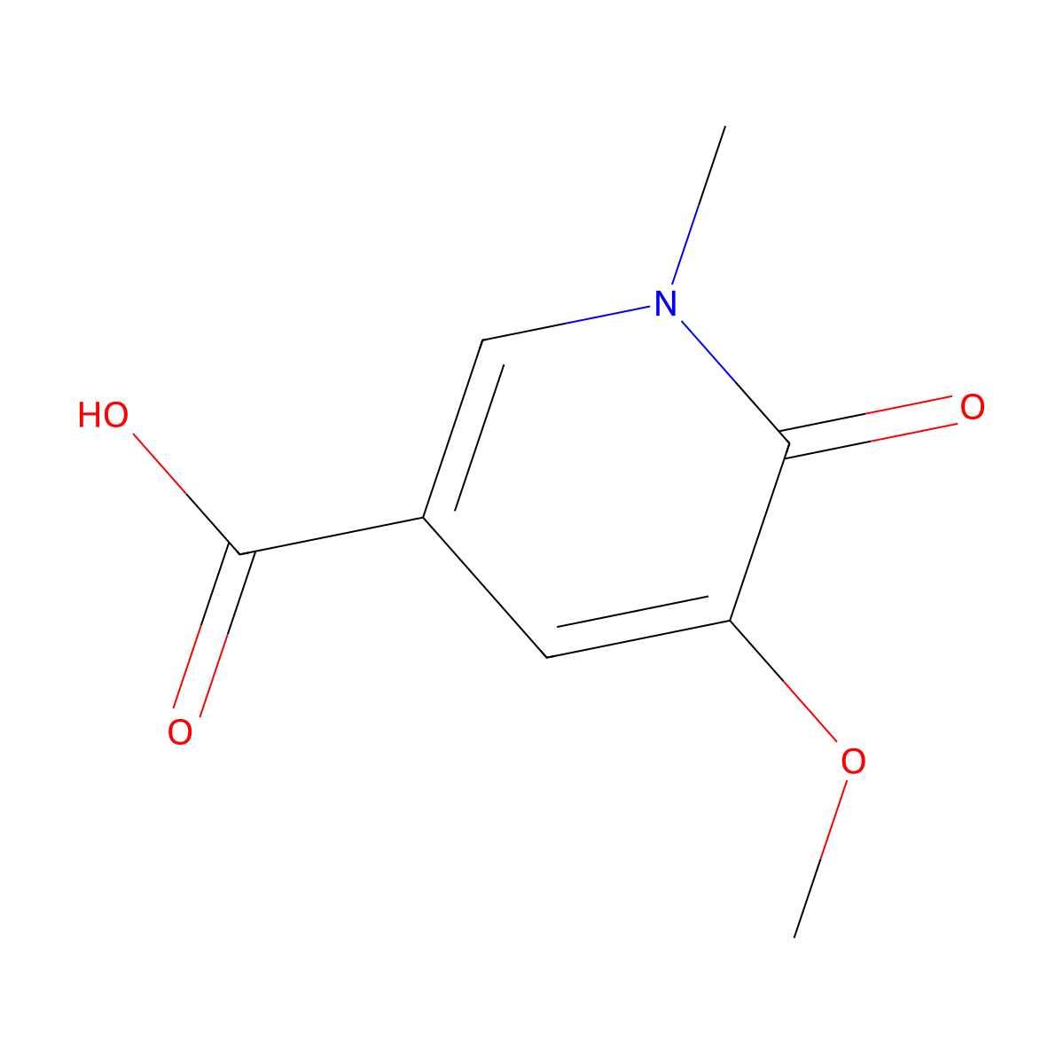 5-Methoxy-1-methyl-6-oxo-1,6-dihydropyridine-3-carboxylic acid molecular structure, CAS 181996-77-0