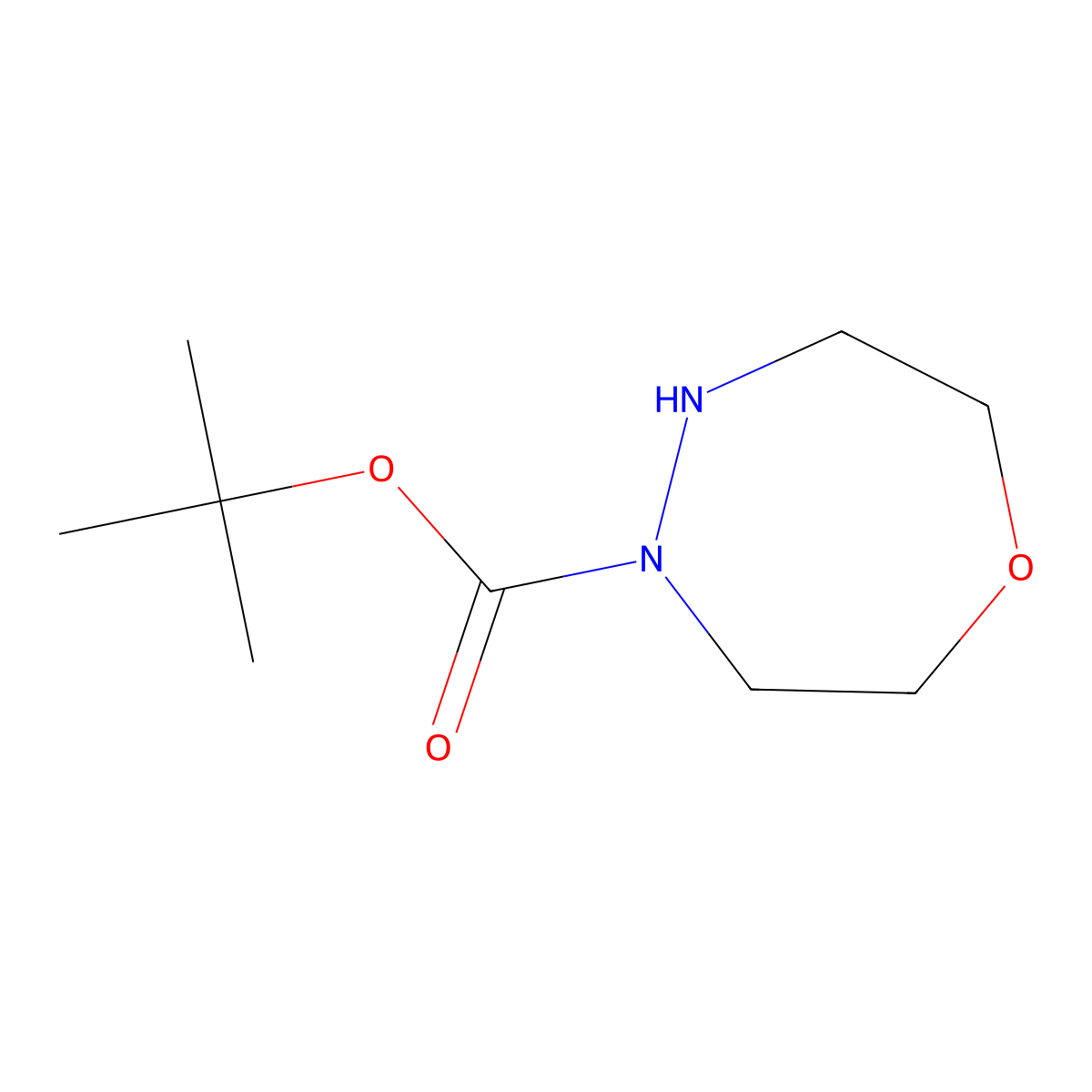 Tert-butyl 1,4,5-oxadiazepane-4-carboxylate molecular structure, CAS 1819968-78-9