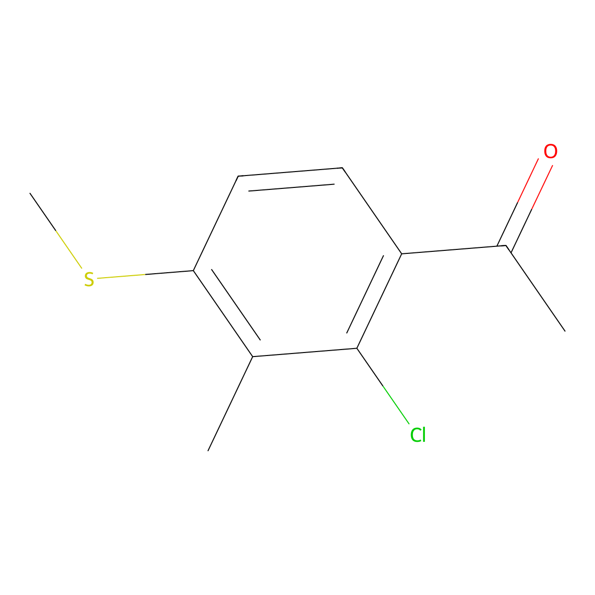 2-Chloro-3-methyl-4-methylthioacetophenone molecular structure, CAS 181997-71-7