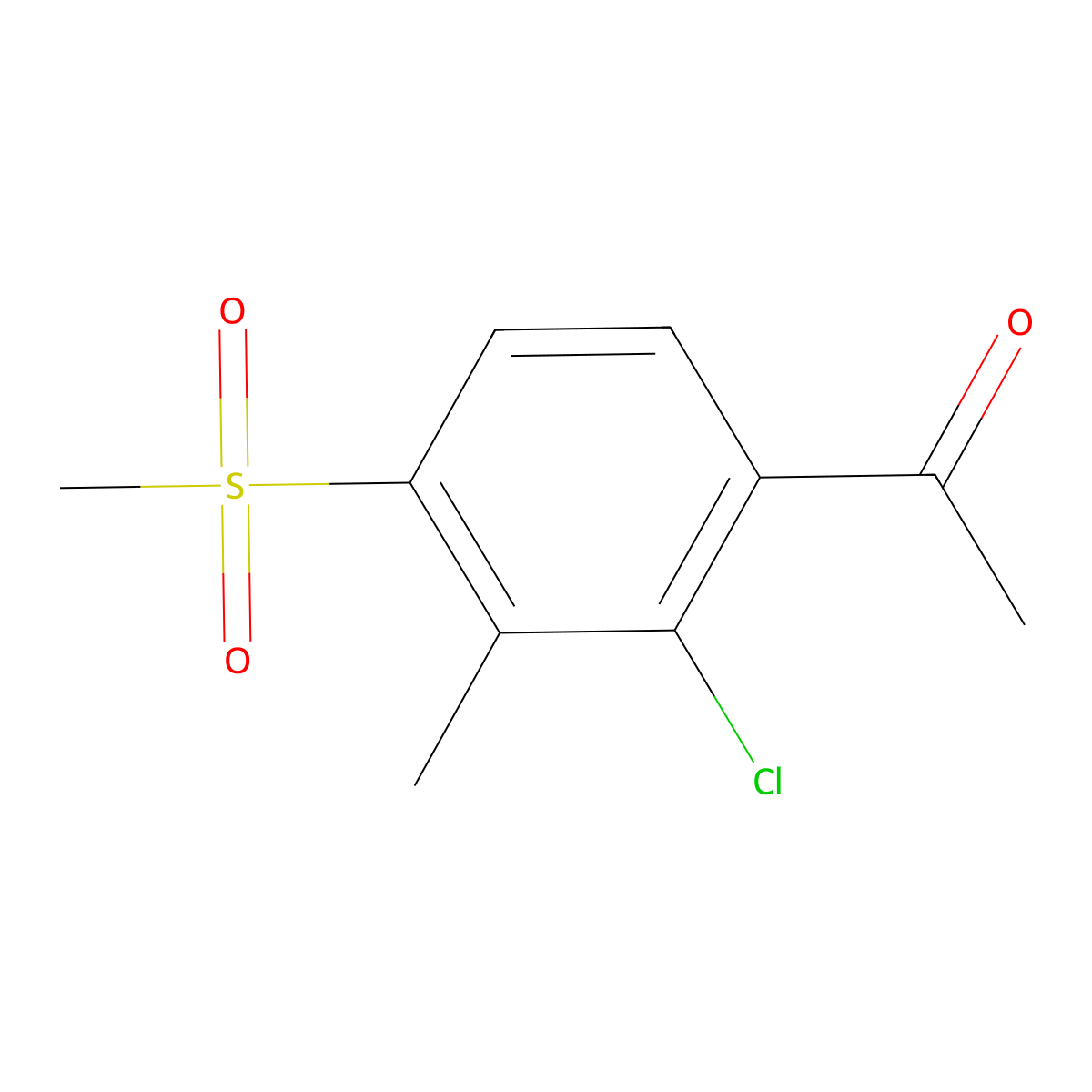 1-(2-Chloro-4-methanesulphonyl-3-methyl-phenyl)ethanone molecular structure, CAS 181997-72-8