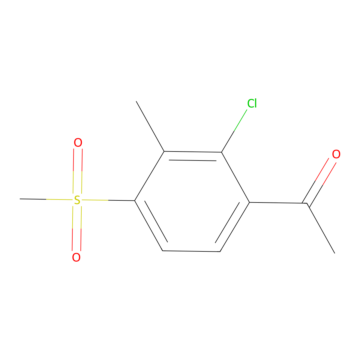 1-(2-Chloro-4-methanesulphonyl-3-methyl-phenyl)ethanone molecular structure, CAS 181997-72-8