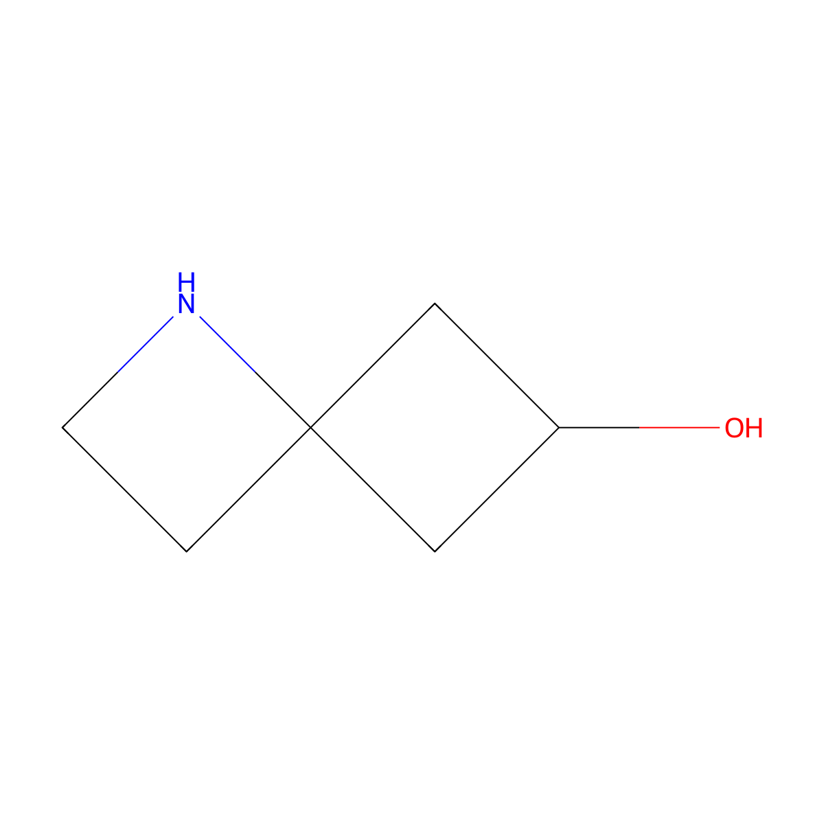 1-Azaspiro(3.3)heptan-6-ol molecular structure, CAS 1819983-19-1