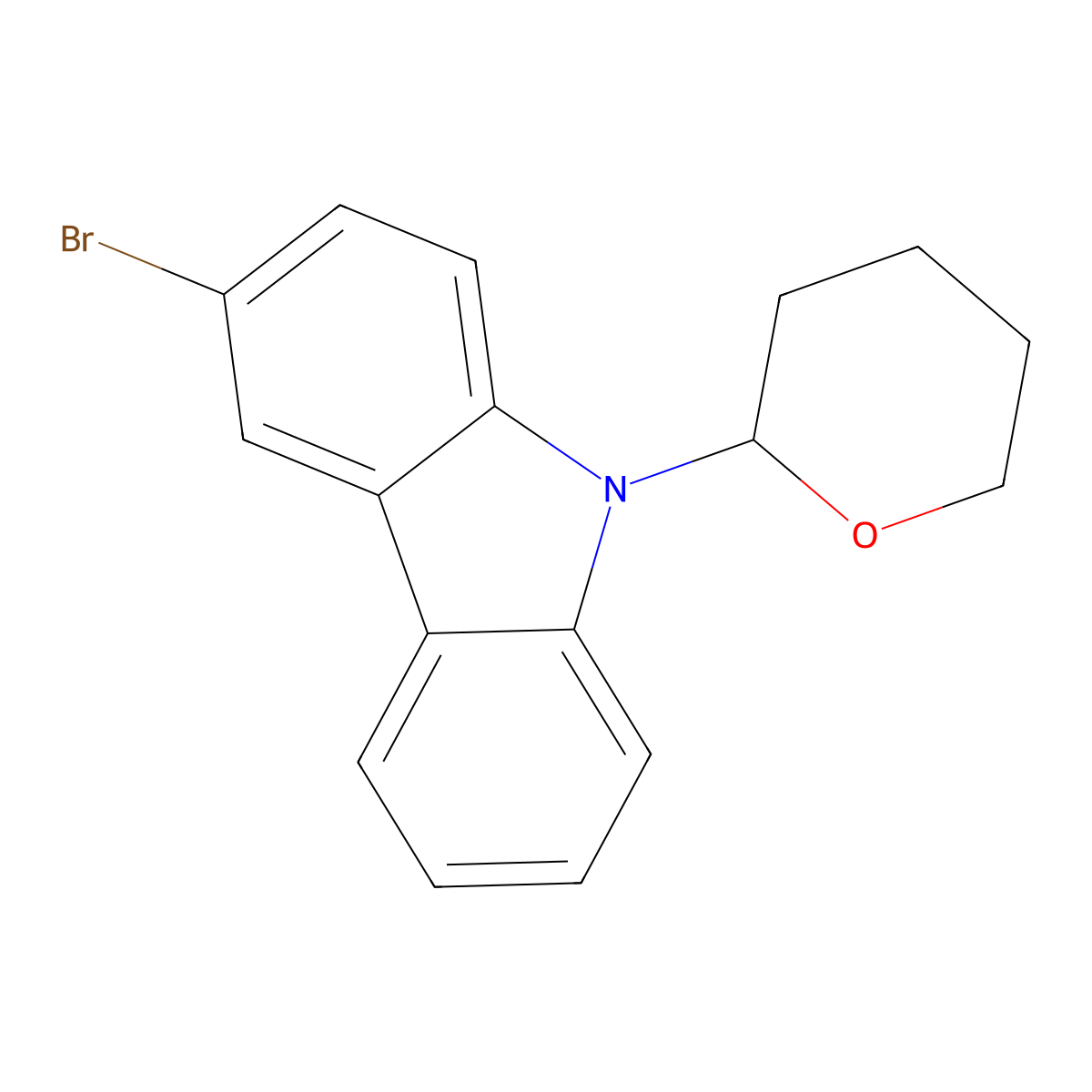 3-Bromo-9-(tetrahydro-2H-pyran-2-yl)-9H-carbaZole molecular structure, CAS 1819986-12-3