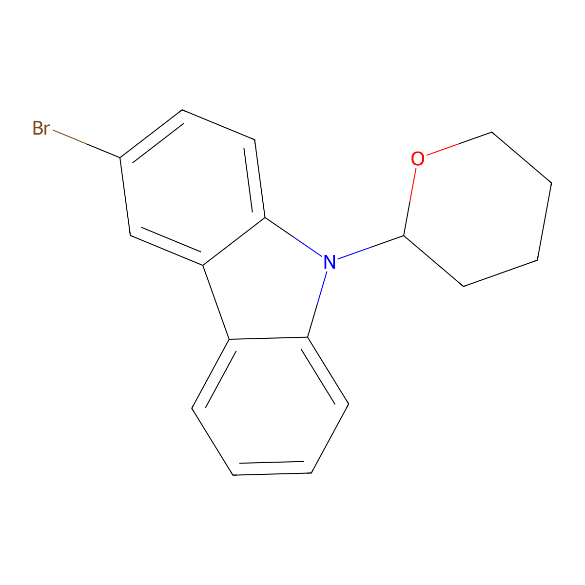 3-Bromo-9-(tetrahydro-2H-pyran-2-yl)-9H-carbaZole molecular structure, CAS 1819986-12-3