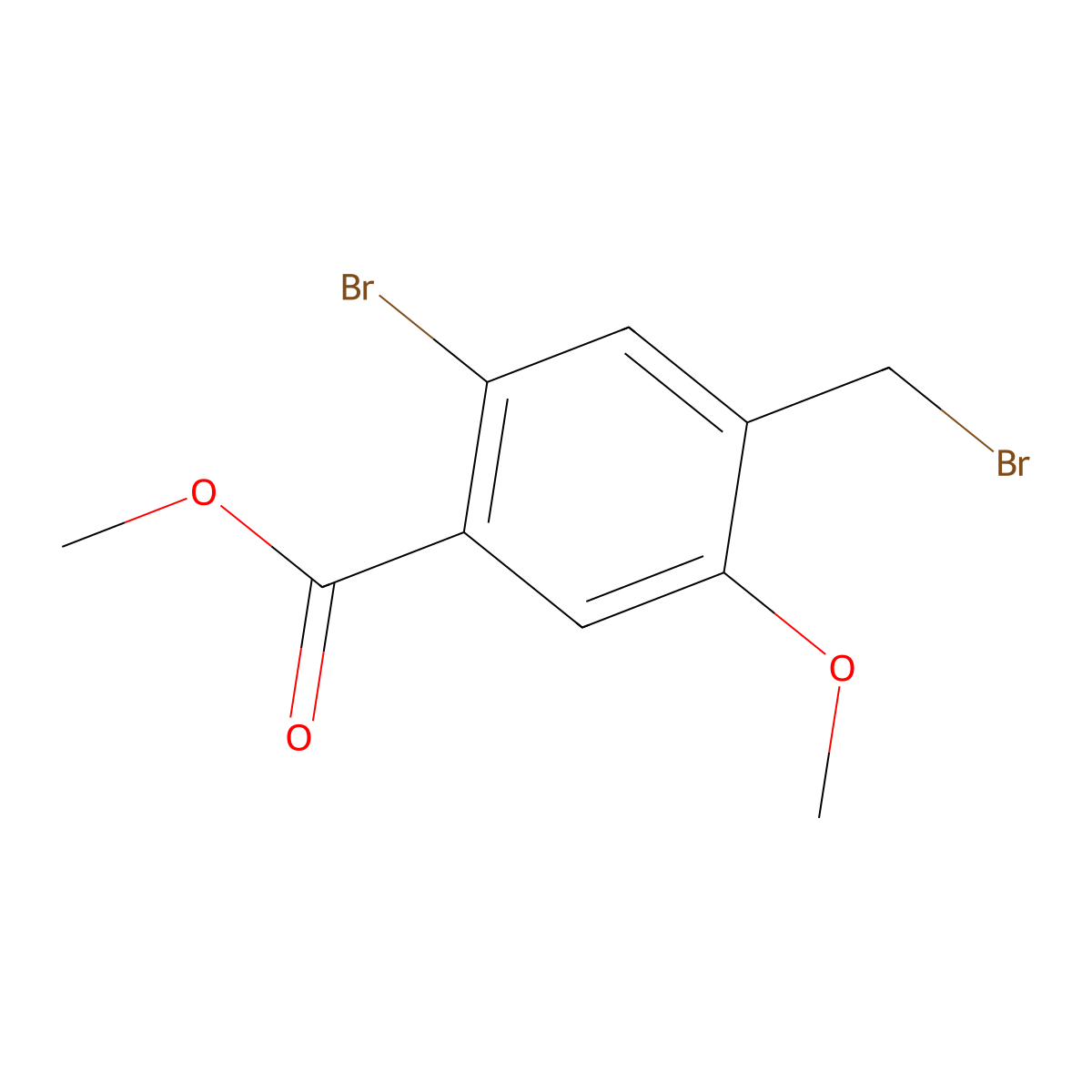 Methyl 2-bromo-4-(bromomethyl)-5-methoxybenzoate molecular structure, CAS 1819987-08-0