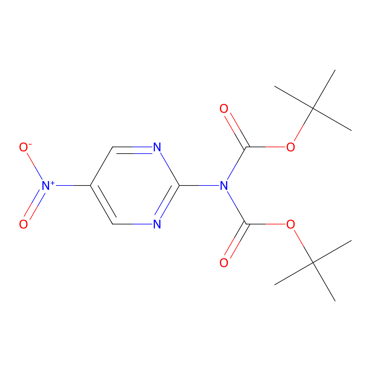 tert-butyl N-[(tert-butoxy)carbonyl]-N-(5-nitropyrimidin-2-yl)carbamate molecular structure, CAS 1819993-46-8
