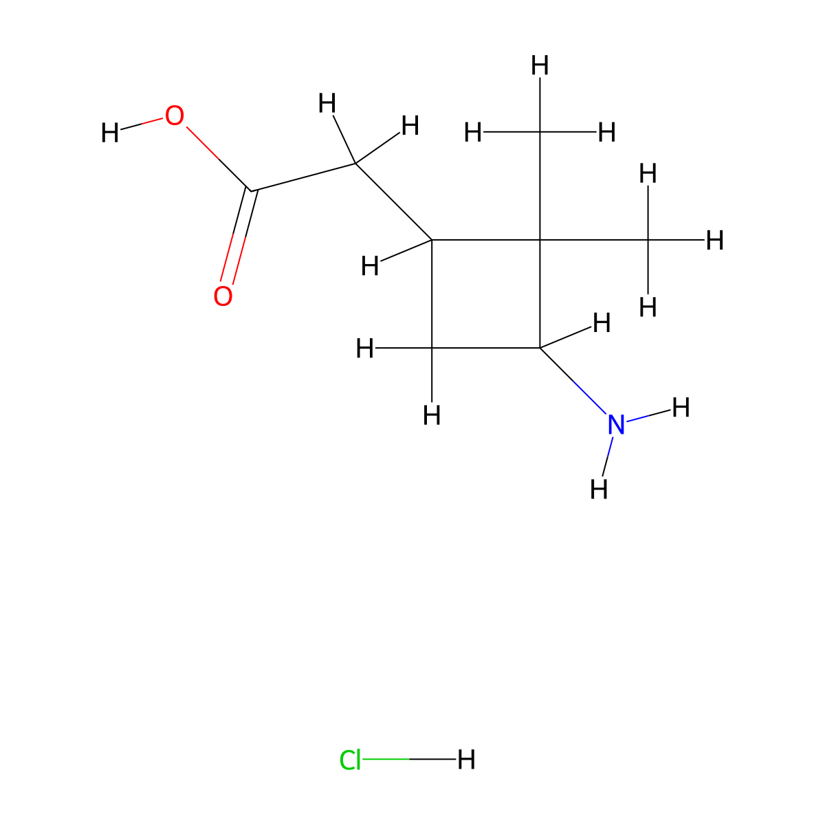 2-(3-Amino-2,2-dimethylcyclobutyl)acetic acid hydrochloride molecular structure, CAS 1820-44-6