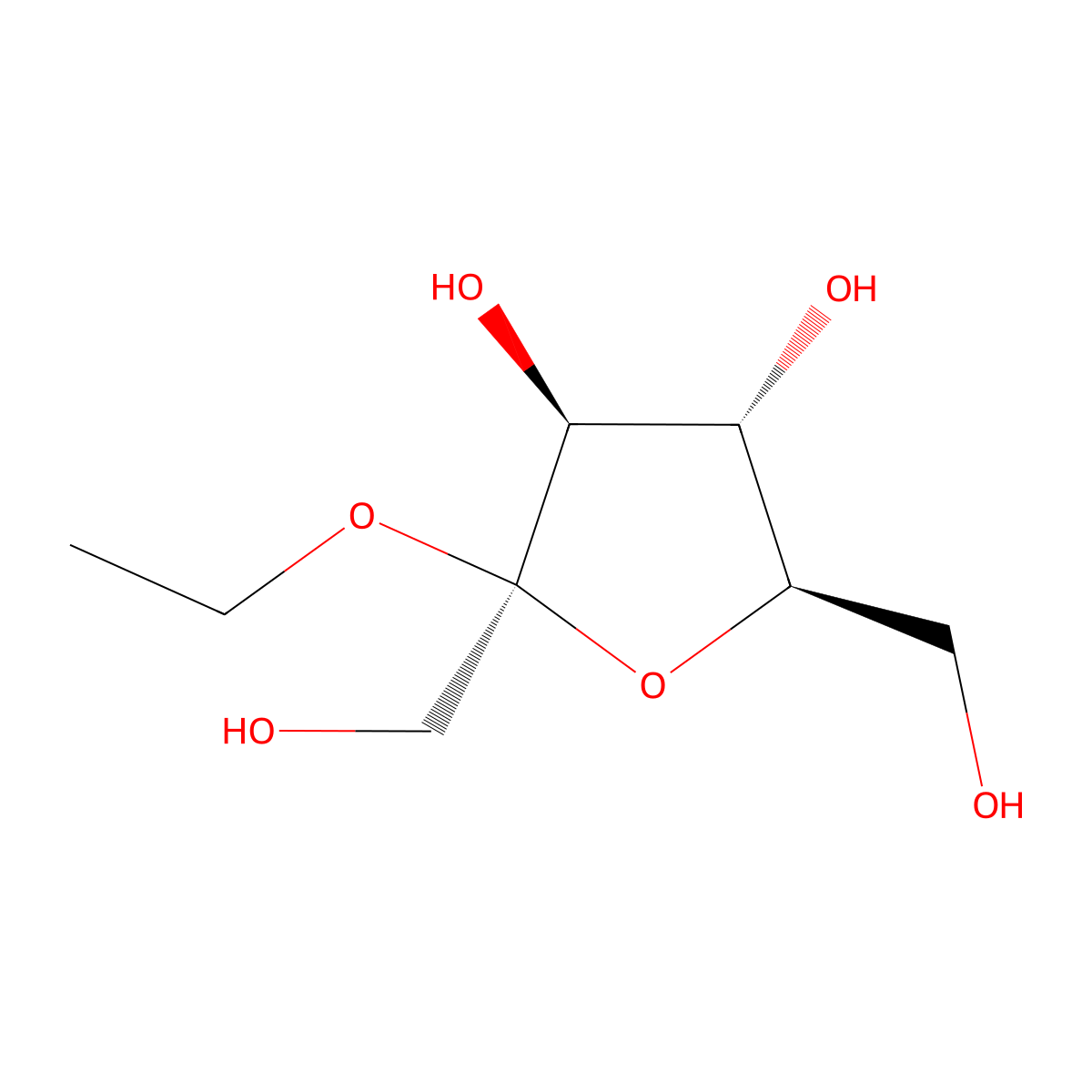 beta-D-Fructofuranoside, ethyl molecular structure, CAS 1820-84-4
