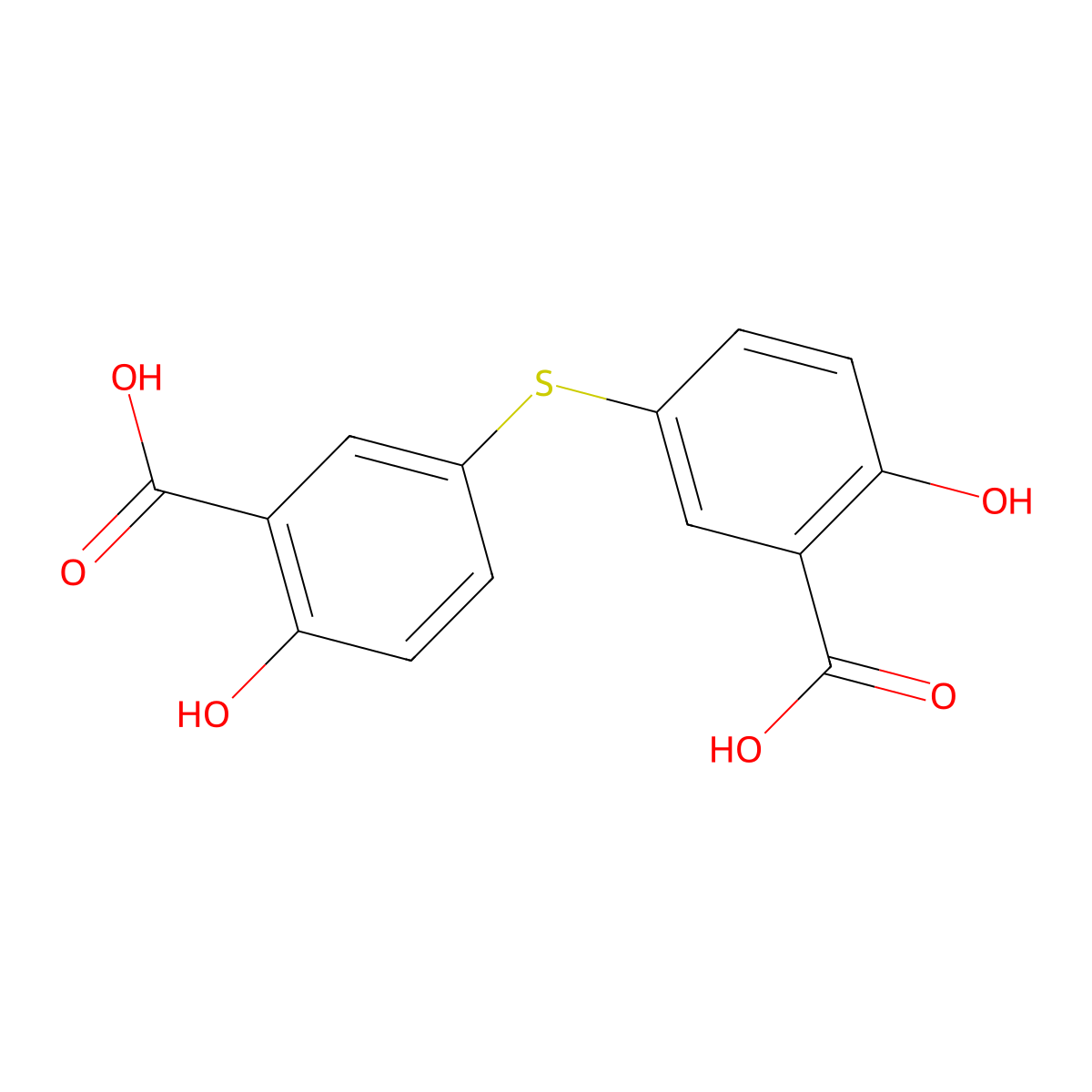 Benzoic acid, 3,3'-thiobis[6-hydroxy- molecular structure, CAS 1820-99-1