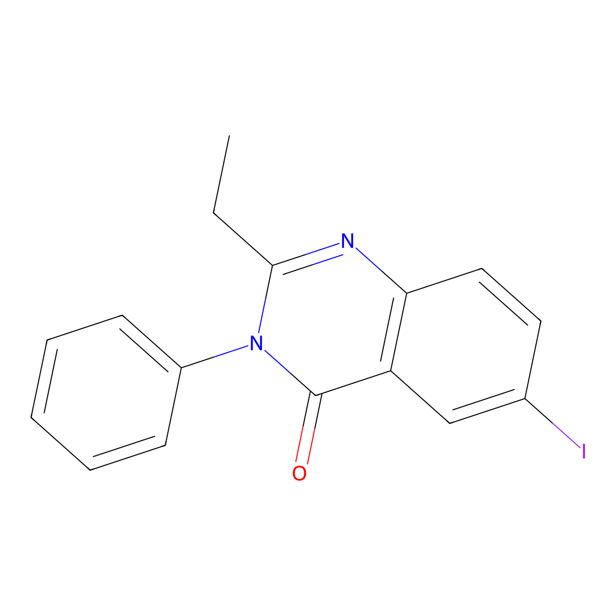 2-Ethyl-6-iodo-3-phenylquinazolin-4-one molecular structure, CAS 182000-35-7