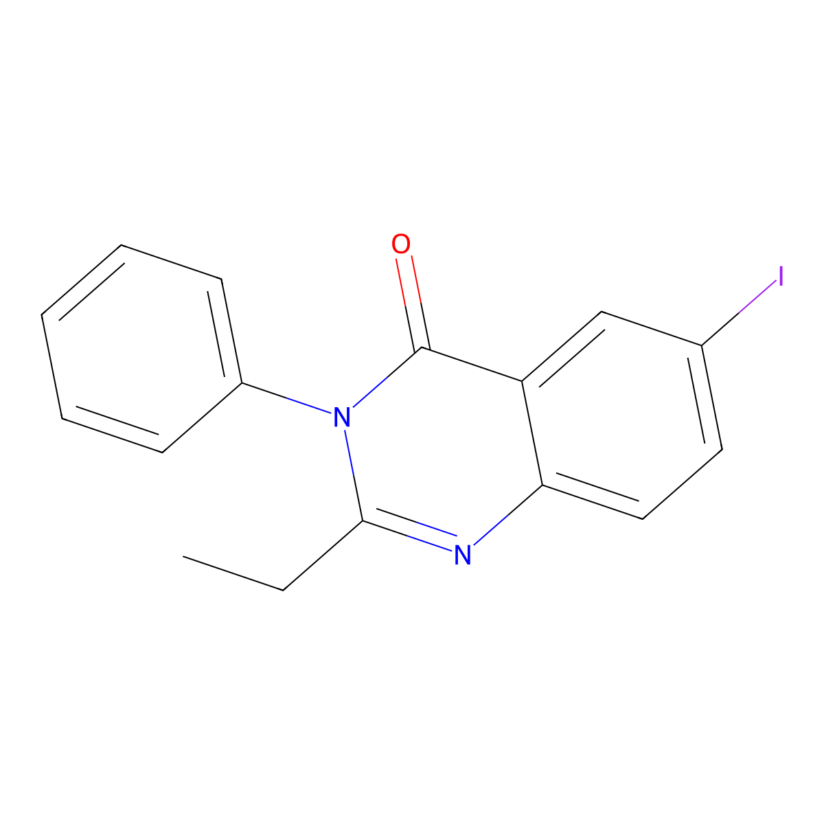 2-Ethyl-6-iodo-3-phenylquinazolin-4-one molecular structure, CAS 182000-35-7