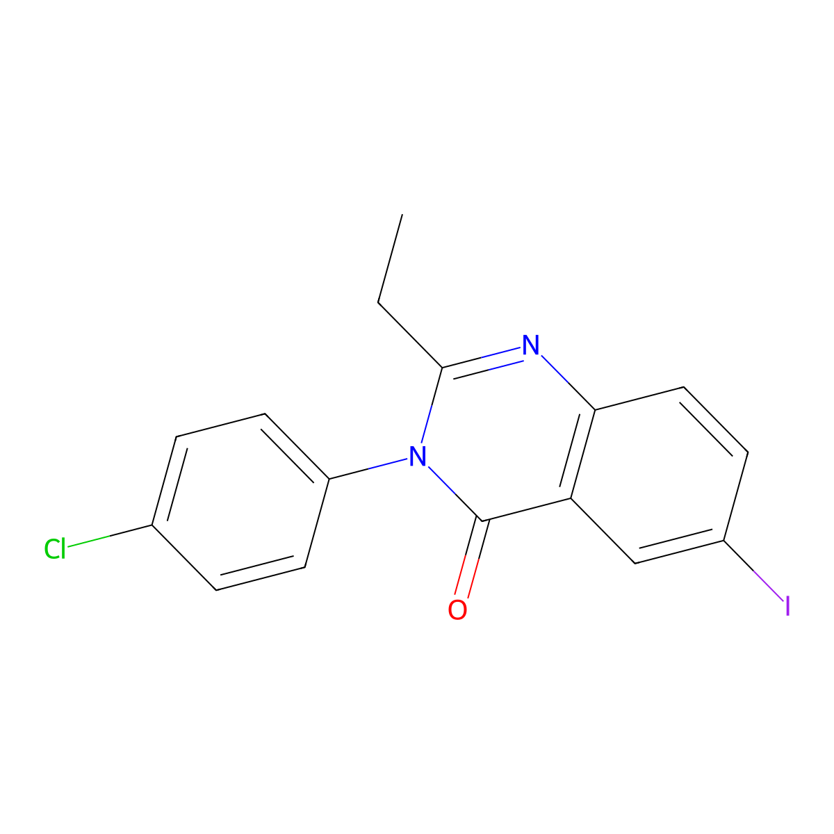 3-(4-Chlorophenyl)-2-ethyl-6-iodoquinazolin-4-one molecular structure, CAS 182000-52-8