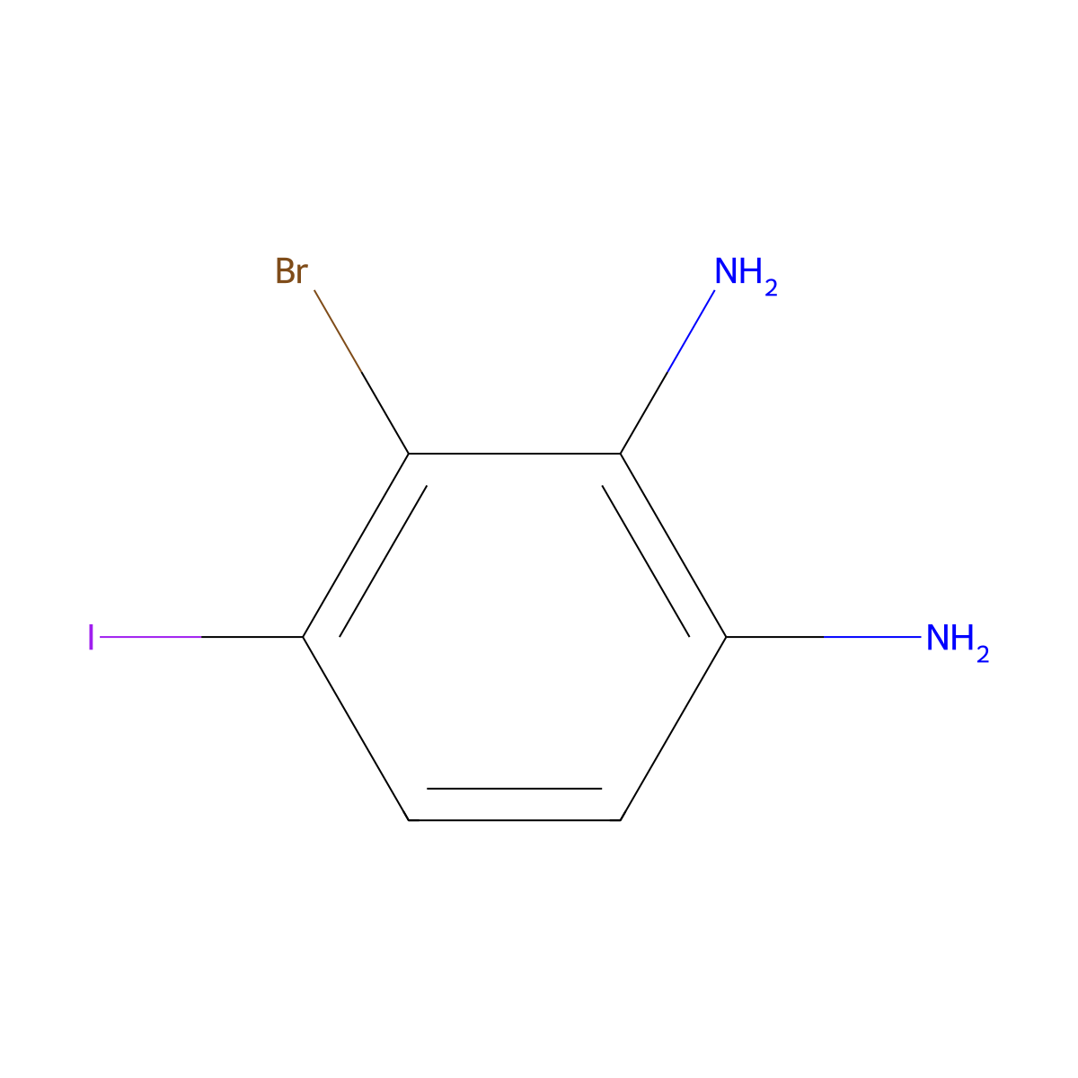 3-Bromo-4-iodobenzene-1,2-diamine molecular structure, CAS 1820037-54-4
