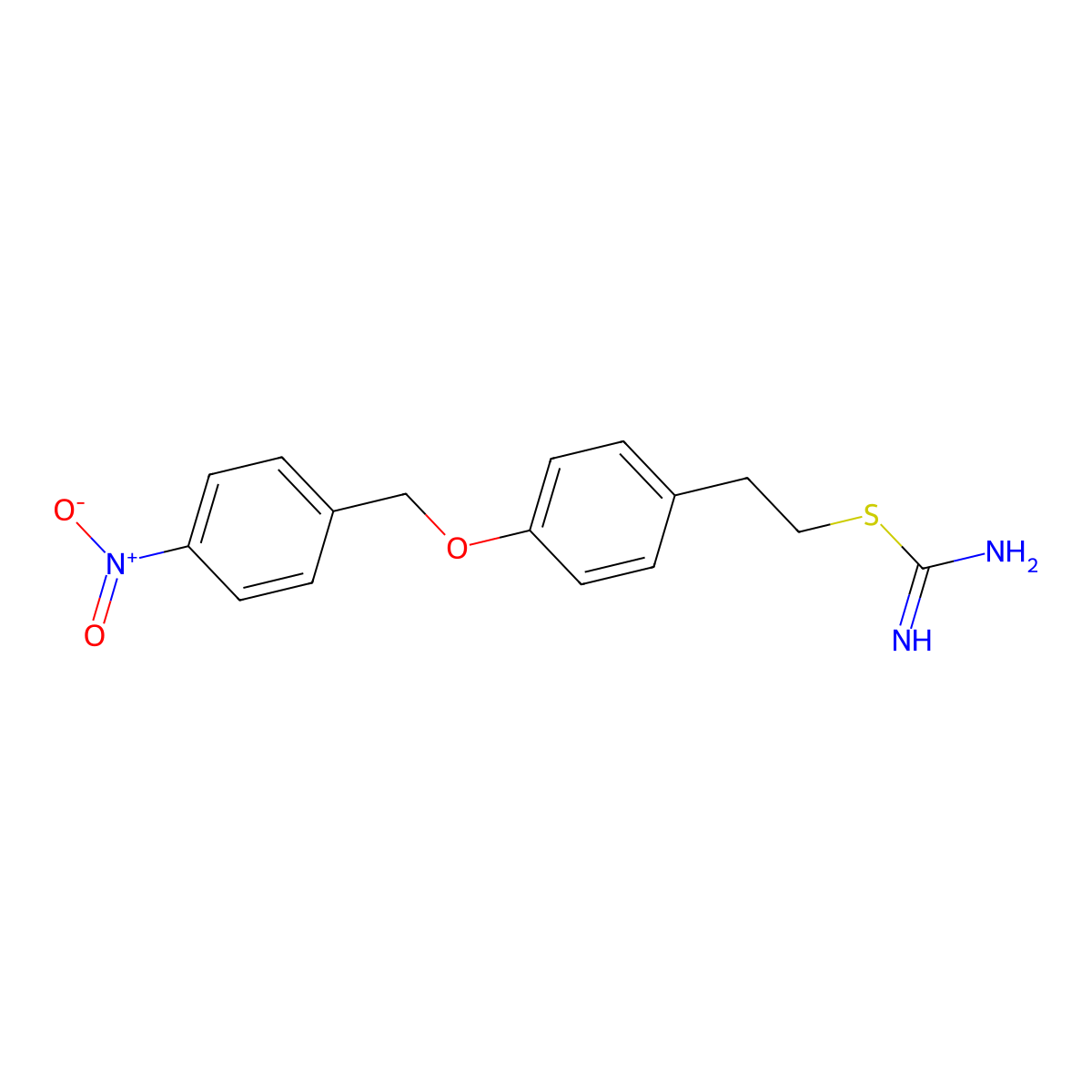 Carbamimidothioic acid 2-[4-[(4-nitrophenyl)methoxy]phenyl]ethyl ester molecular structure, CAS 182004-64-4
