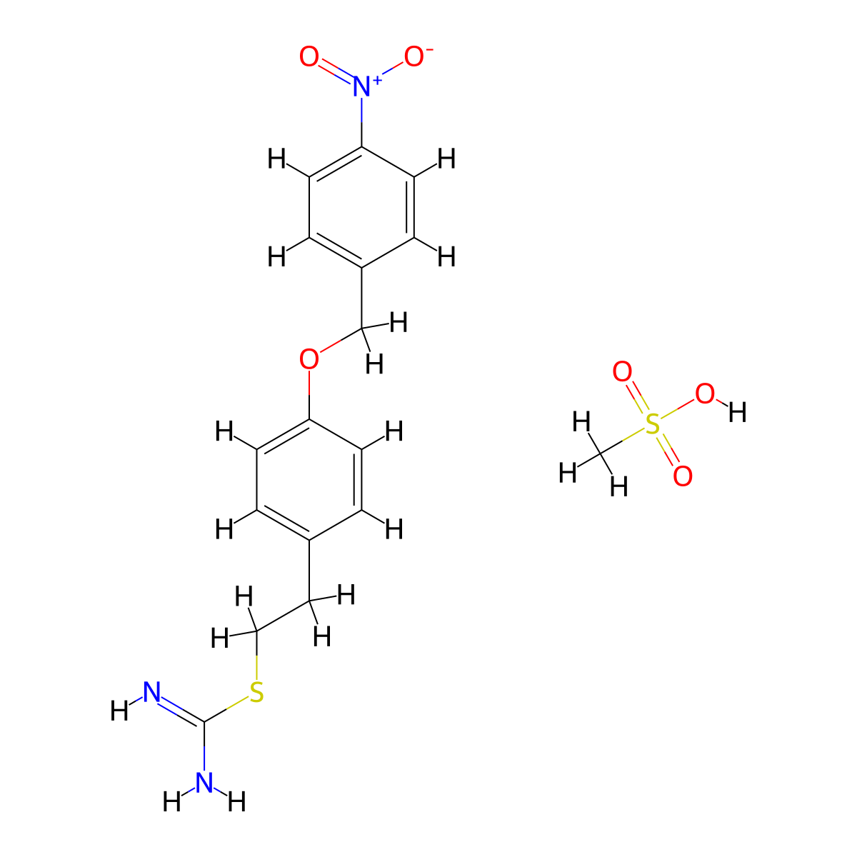 2-(2-(4-(4-Nitrobenzyloxy)phenyl)ethyl)isothiourea methanesulfonate molecular structure, CAS 182004-65-5