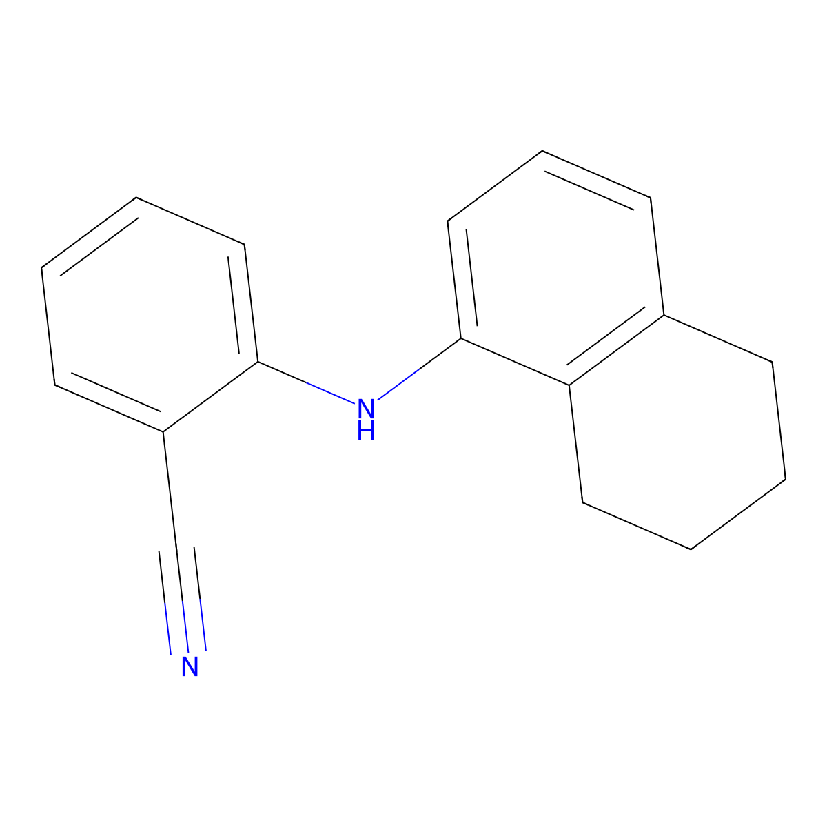 2-((5,6,7,8-Tetrahydronaphthalen-1-yl)amino)benzonitrile molecular structure, CAS 18201-90-6