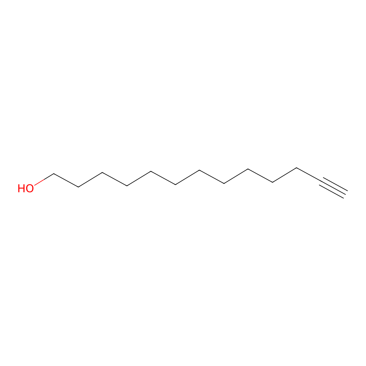 Tridec-12-yn-1-ol molecular structure, CAS 18202-11-4