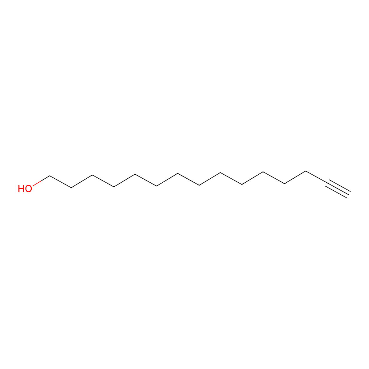 Pentadec-14-yn-1-ol molecular structure, CAS 18202-13-6