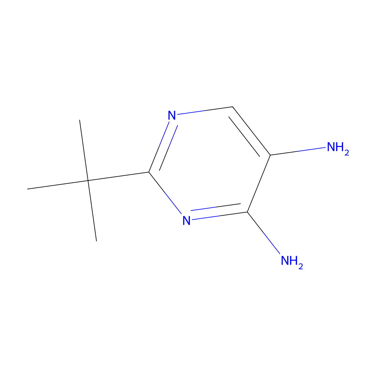 2-(Tert-butyl)pyrimidine-4,5-diamine molecular structure, CAS 18202-78-3
