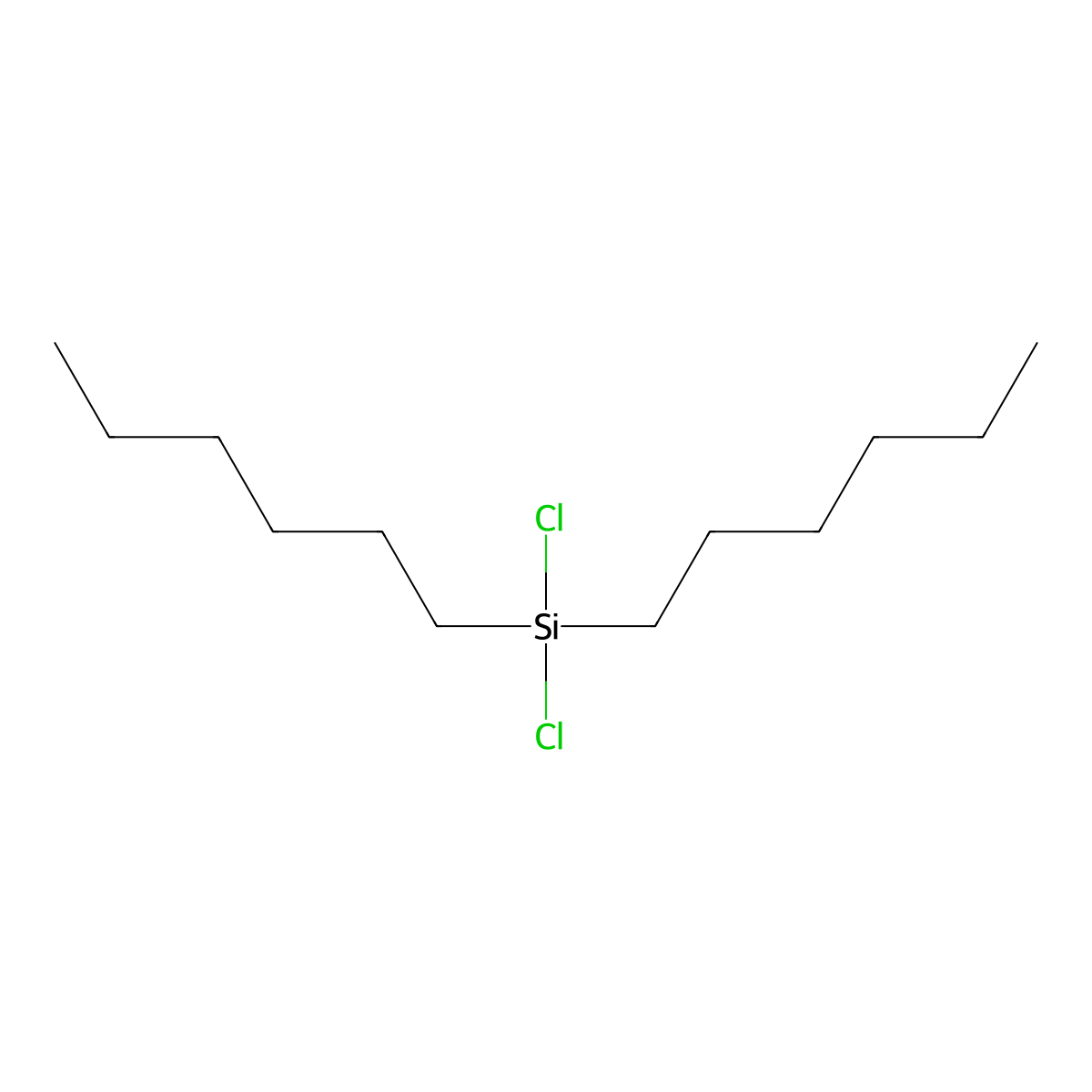 Silane, dichlorodihexyl- molecular structure, CAS 18204-93-8