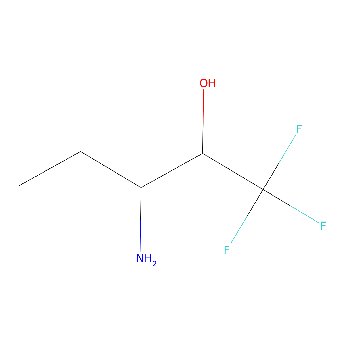 3-Amino-1,1,1-trifluoropentan-2-ol molecular structure, CAS 182055-66-9