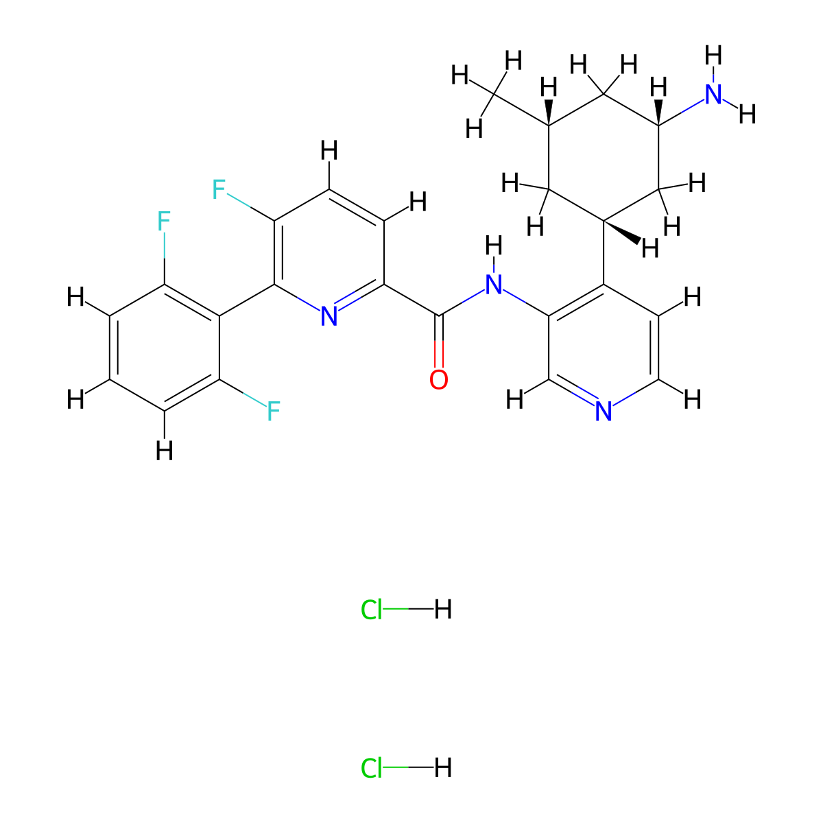 PIM-447 dihydrochloride molecular structure, CAS 1820565-69-2