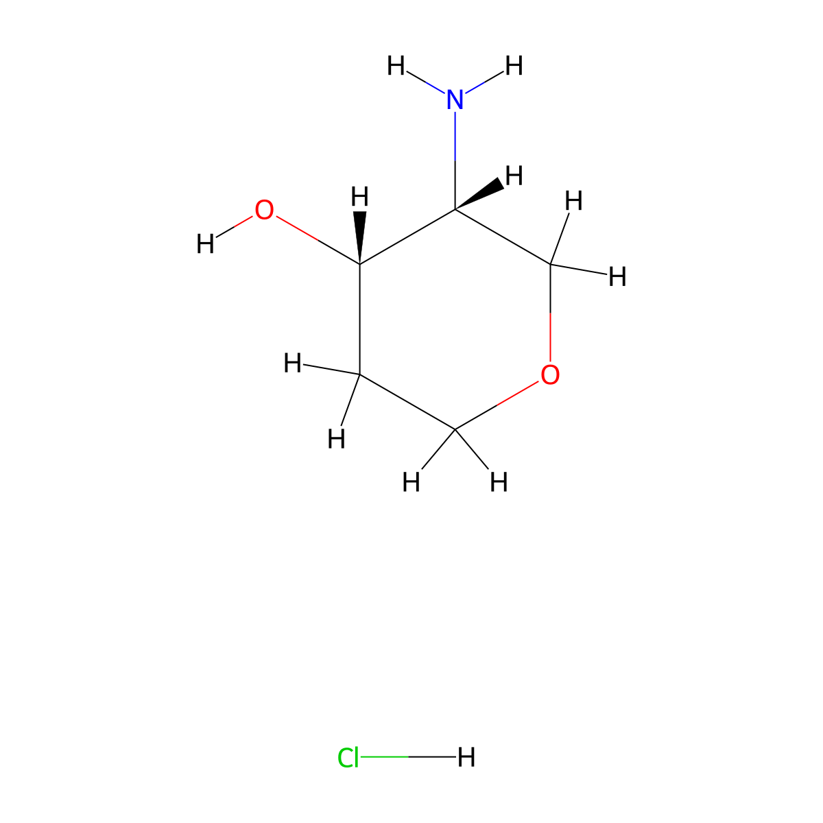 (3R,4S)-3-Aminotetrahydropyran-4-ol hydrochloride molecular structure, CAS 1820569-01-4