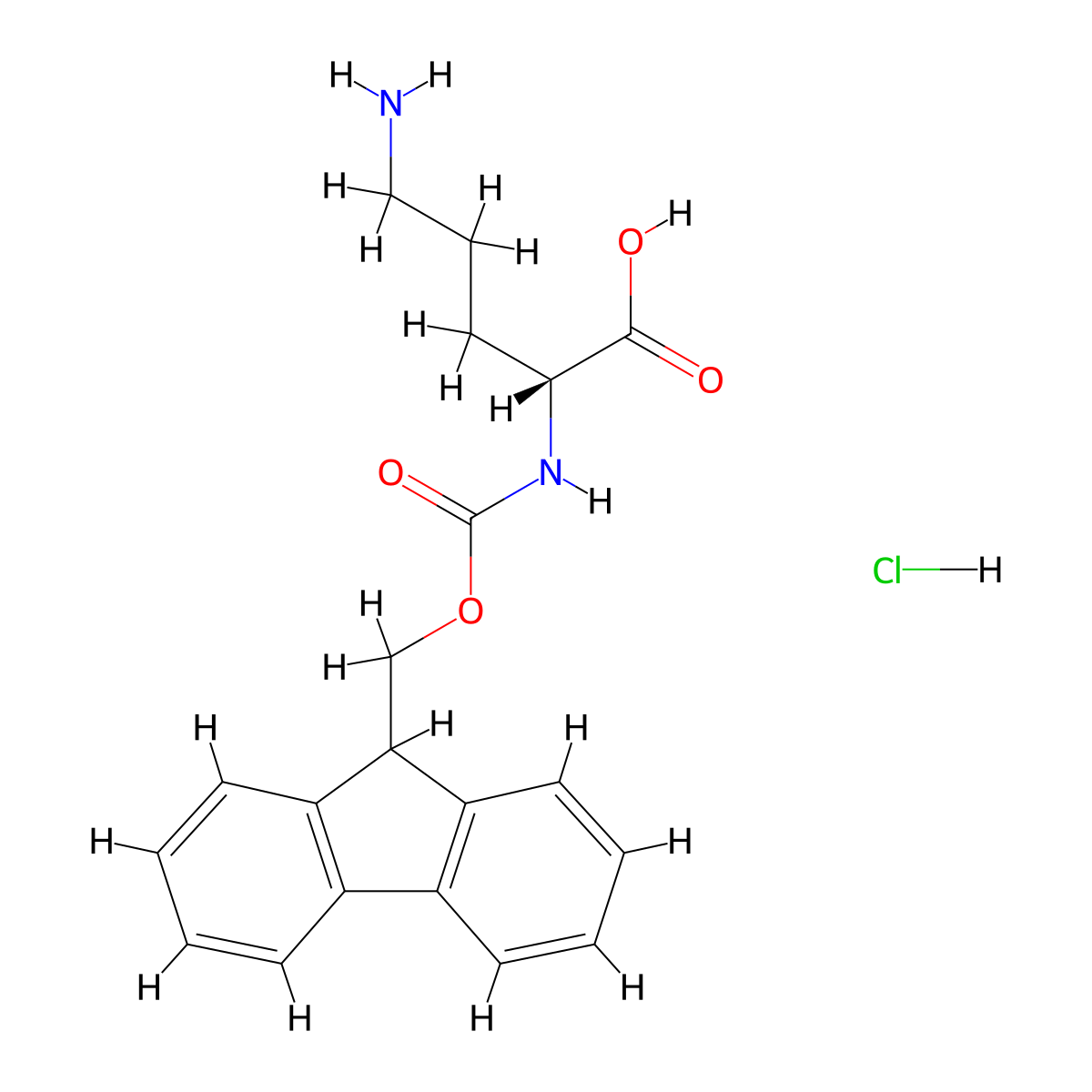 Fmoc-D-Orn-OH.HCl molecular structure, CAS 1820569-07-0