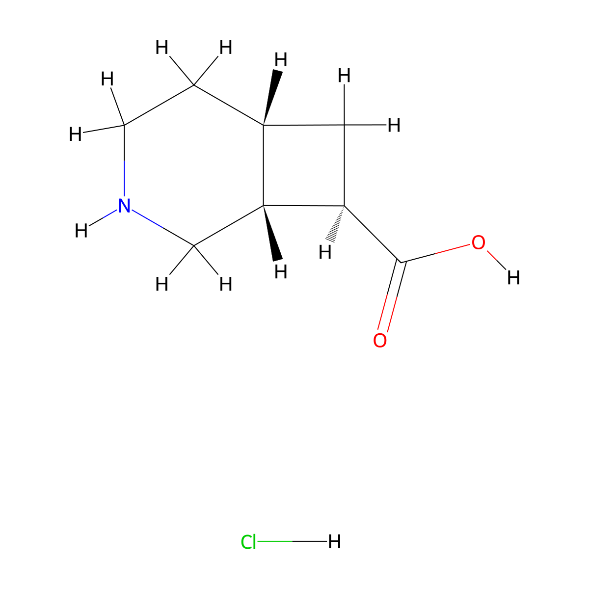 rac-(1R,6S,8R)-3-Azabicyclo[4.2.0]octane-8-carboxylic acid hydrochloride molecular structure, CAS 1820569-17-2