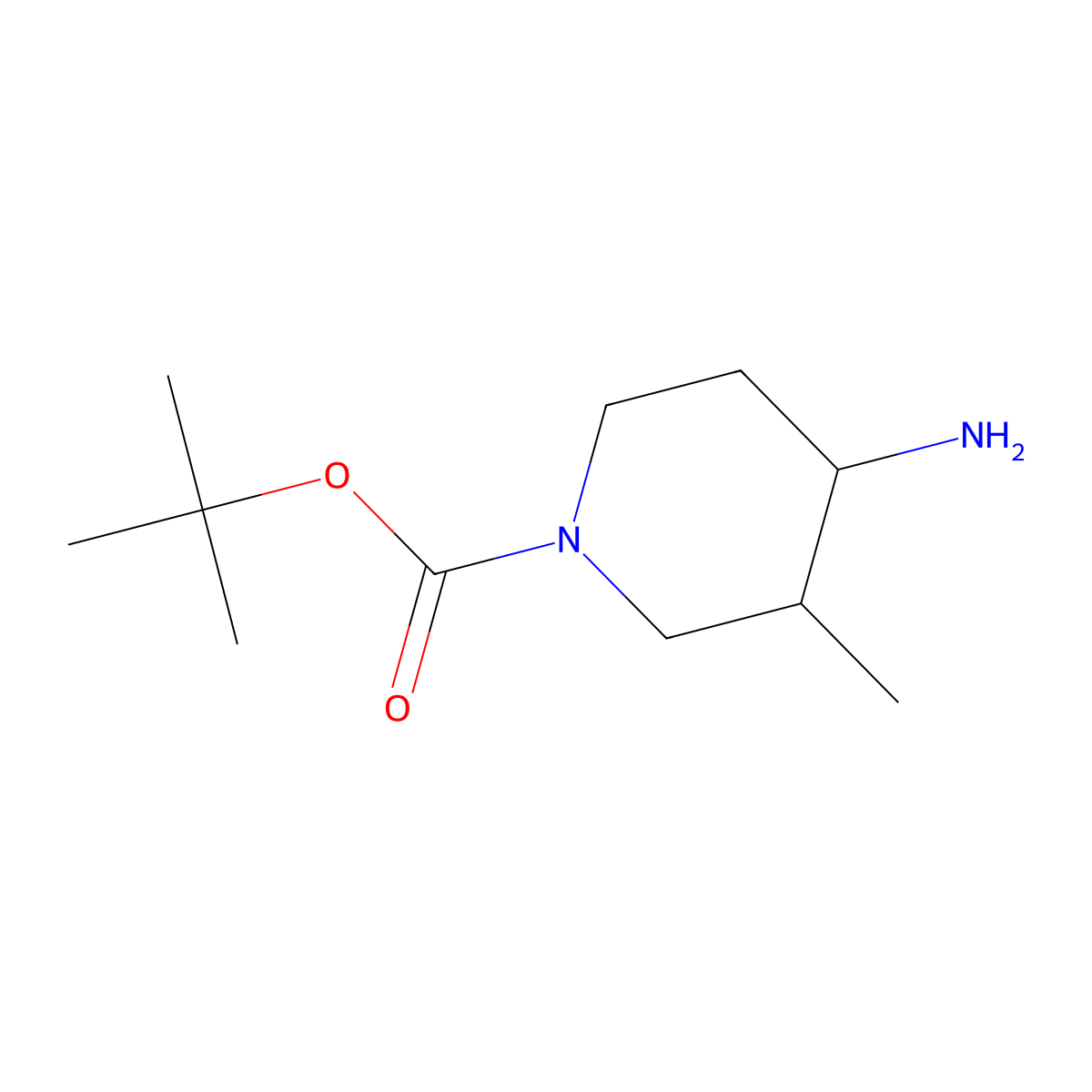 (3R,4S)-4-Amino-3-methyl-piperidine-1-carboxylic acid tert-butyl ester molecular structure, CAS 1820569-34-3