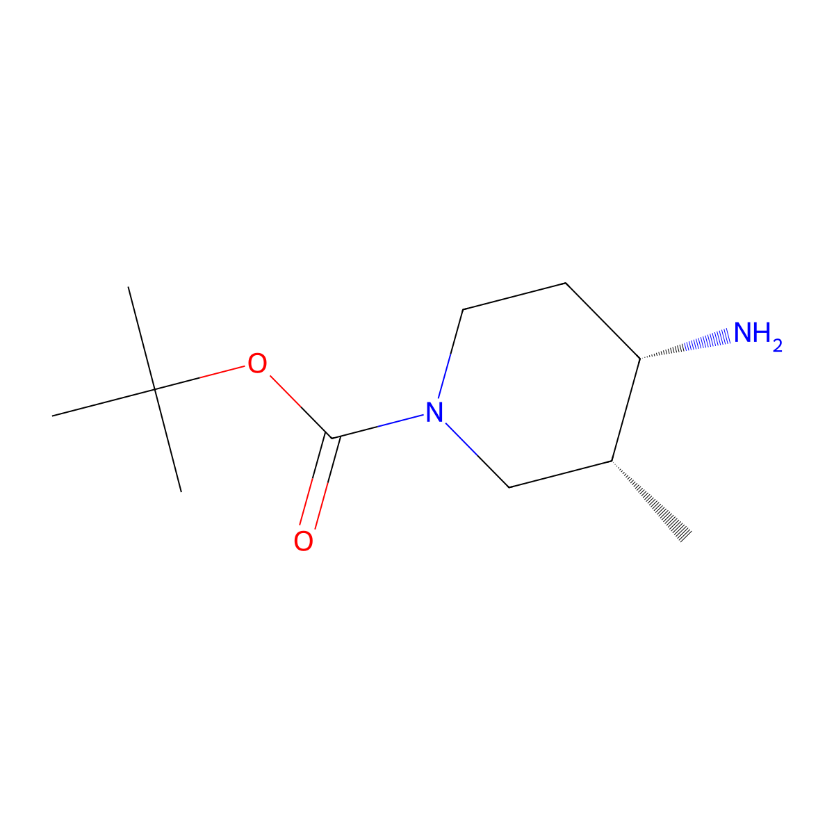 (3R,4S)-4-Amino-3-methyl-piperidine-1-carboxylic acid tert-butyl ester molecular structure, CAS 1820569-34-3