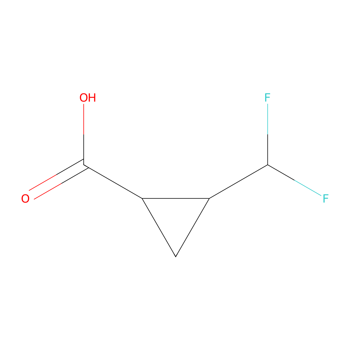 (1S,2S)-2-(Difluoromethyl)cyclopropanecarboxylic acid molecular structure, CAS 1820569-46-7