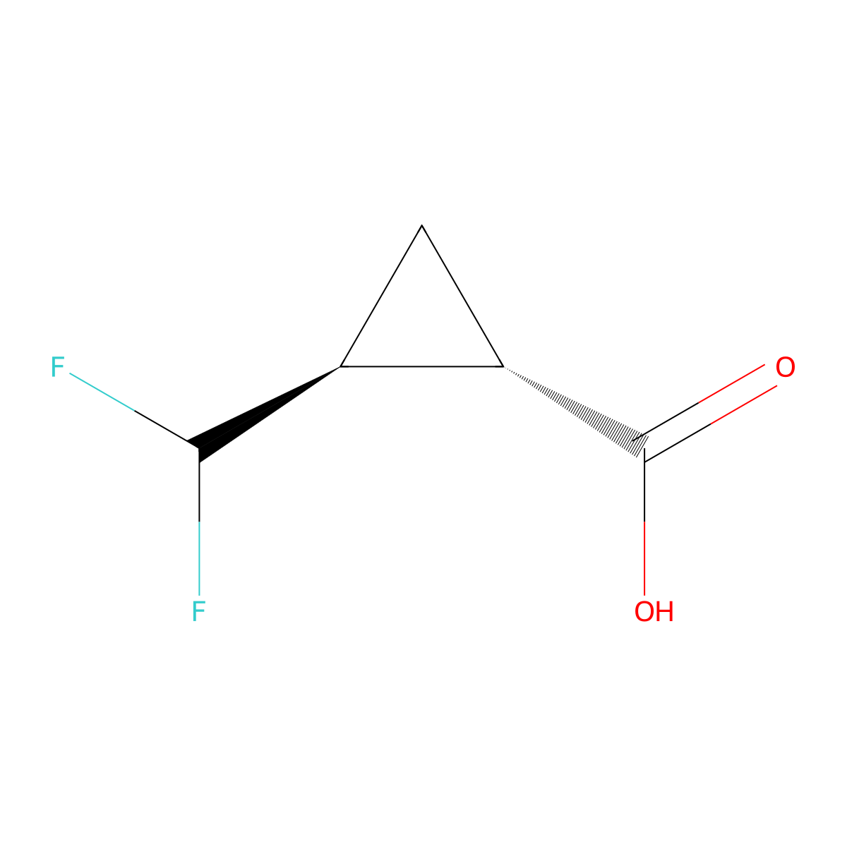 (1S,2S)-2-(Difluoromethyl)cyclopropanecarboxylic acid molecular structure, CAS 1820569-46-7