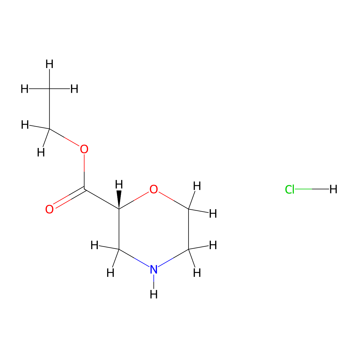 (R)-Ethyl morpholine-2-carboxylate hydrochloride molecular structure, CAS 1820569-61-6