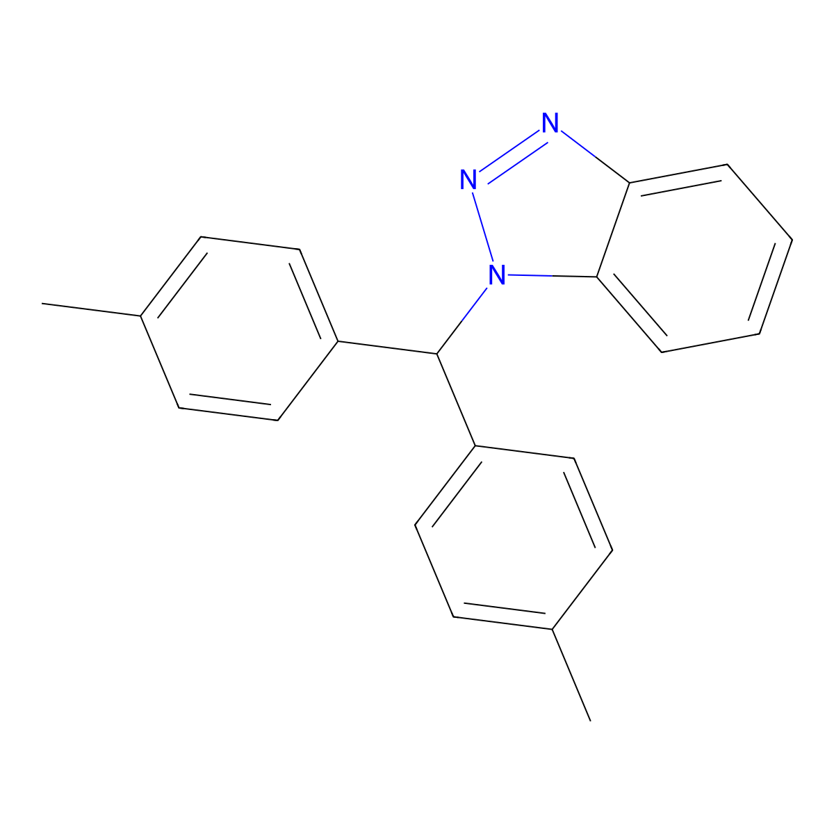 1-[Bis(4-methylphenyl)methyl]-1H-1,2,3-benzotriazole molecular structure, CAS 182057-43-8