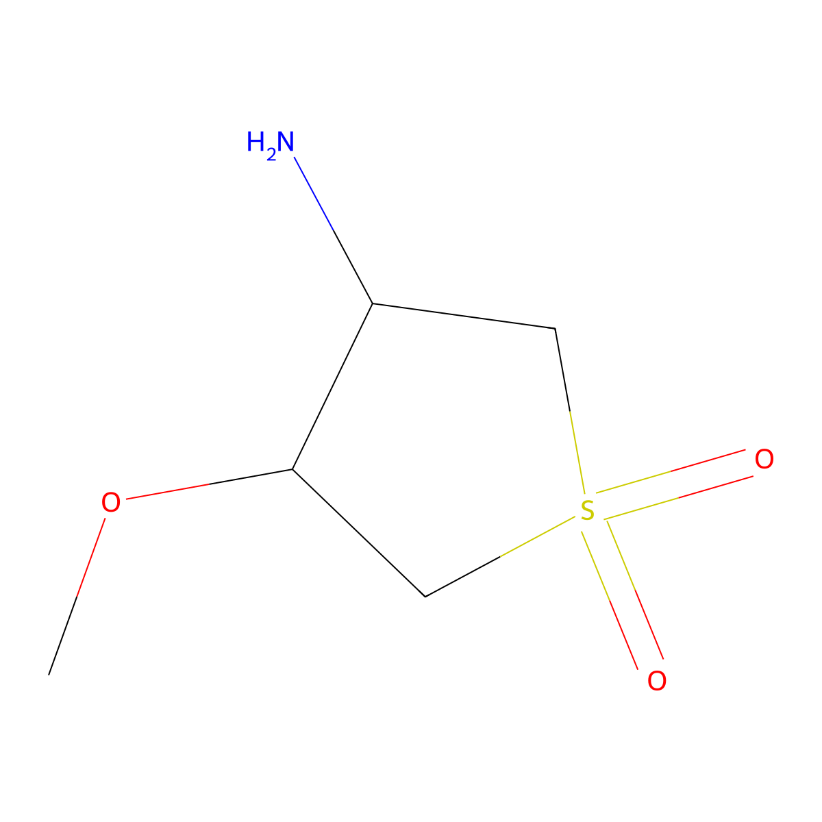 (3S,4S)-4-methoxy-1,1-dioxothiolan-3-amine molecular structure, CAS 1820570-20-4