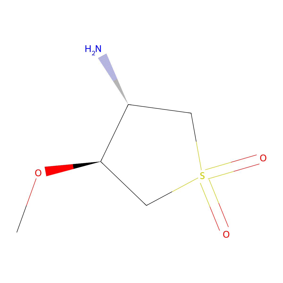 (3S,4S)-4-methoxy-1,1-dioxothiolan-3-amine molecular structure, CAS 1820570-20-4