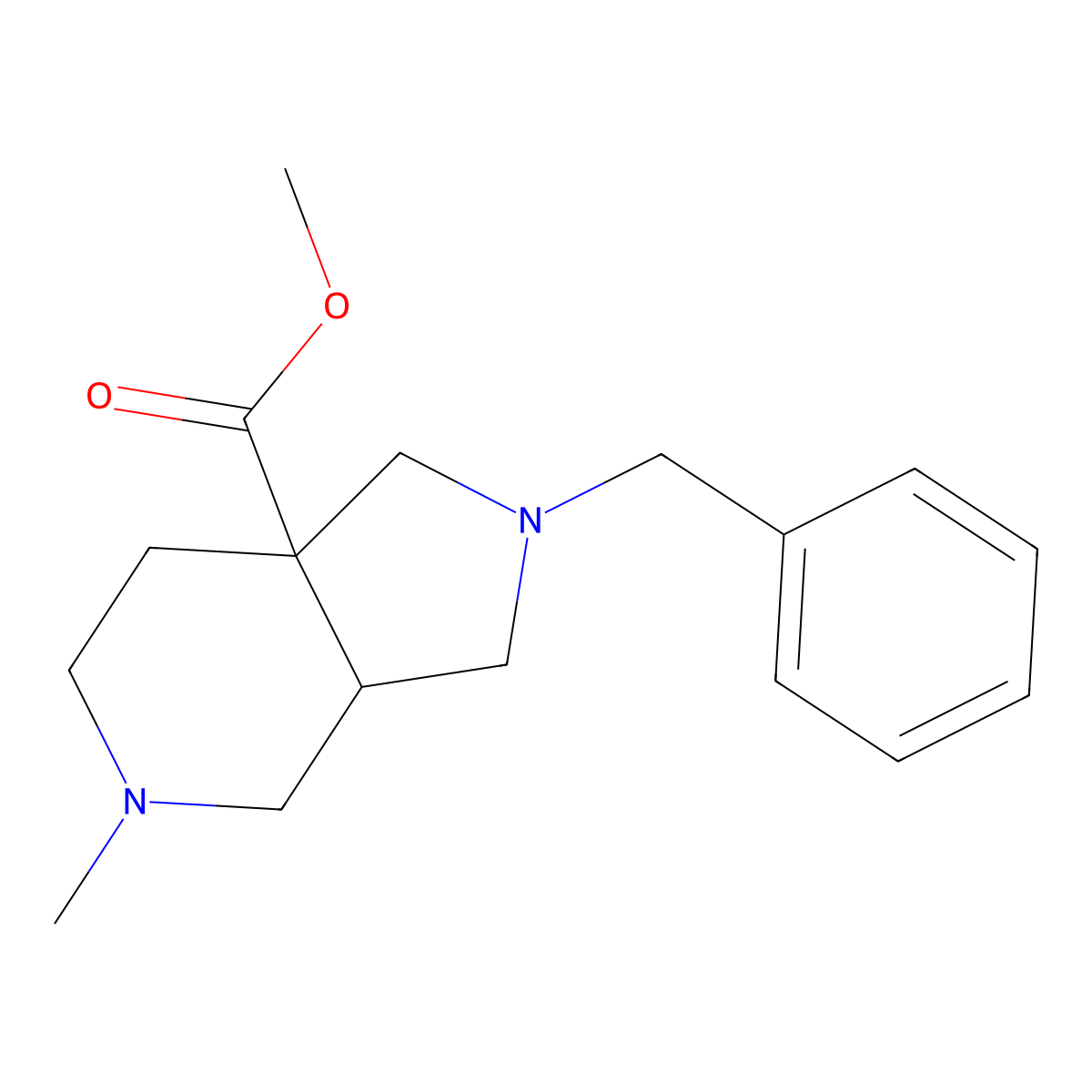 rel-(3aR,7aS)-Methyl 2-benzyl-5-methyloctahydro-7aH-pyrrolo[3,4-c]pyridine-7a-carboxylate molecular structure, CAS 1820570-25-9