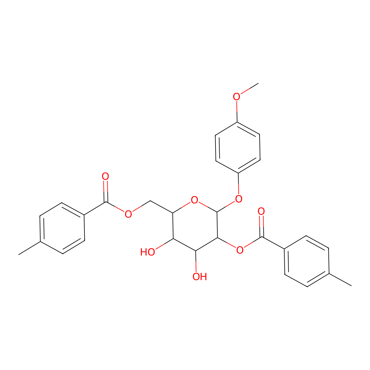 4-Methoxyphenyl 2,6-Bis-O-(4-methylbenzoyl)-beta-D-galactopyranoside molecular structure, CAS 1820570-59-9