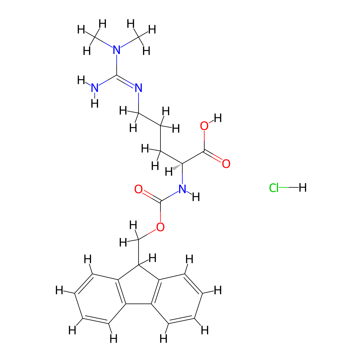 Fmoc-Arg(Me)2-OH (asymmetrical) Hydrochloride molecular structure, CAS 1820570-64-6